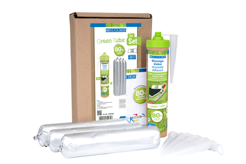 WEICON Green Tube Assembly adhesive | Mocny, uniwersalny klej do użytku wewnętrznego i zewnętrznego