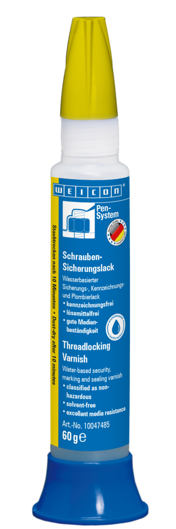WEICON Threadlocking Varnish | Lakier zabezpieczający, znakujący i plombujący na bazie wody, wolny od oznaczeń ostrzegawczych