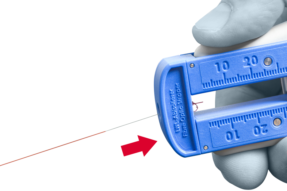 LWL Obcinarka włókien światłowodowych | for stripping fibre optic cables Ø 0,125 mm I precise work due to adjustable length stop from 5 - 45 mm