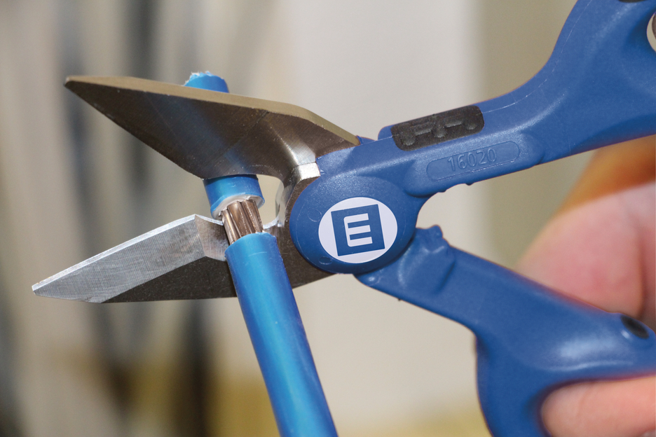Nożyce do kabli No. 35 | with 2-component handles for more safety incl. stripping and crimping function