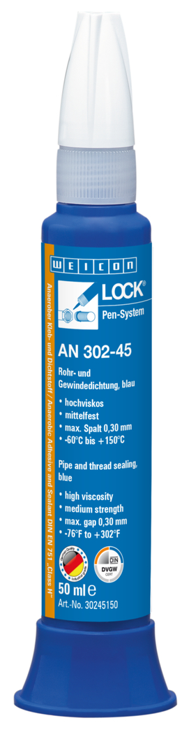 WEICONLOCK® AN 302-45 uszczelnianie rur i gwintów | do grubych gwintów, średnia wytrzymałość, z dopuszczeniem DVGW