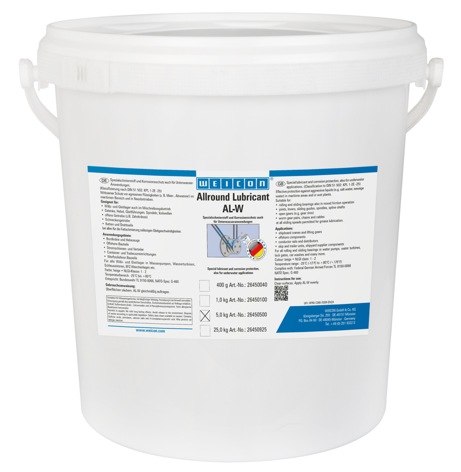 AL-W Smar długookresowy | Special lubricant also for underwater applications AL-W Smar długookresowy | Special lubricant also for underwater applications