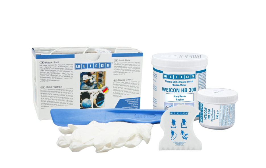 WEICON HB 300 | Wypełniony stalą, odporny na wysokie temperatury system żywicy epoksydowej do naprawy i kształtowania WEICON HB 300 | Wypełniony stalą, odporny na wysokie temperatury system żywicy epoksydowej do naprawy i kształtowania
