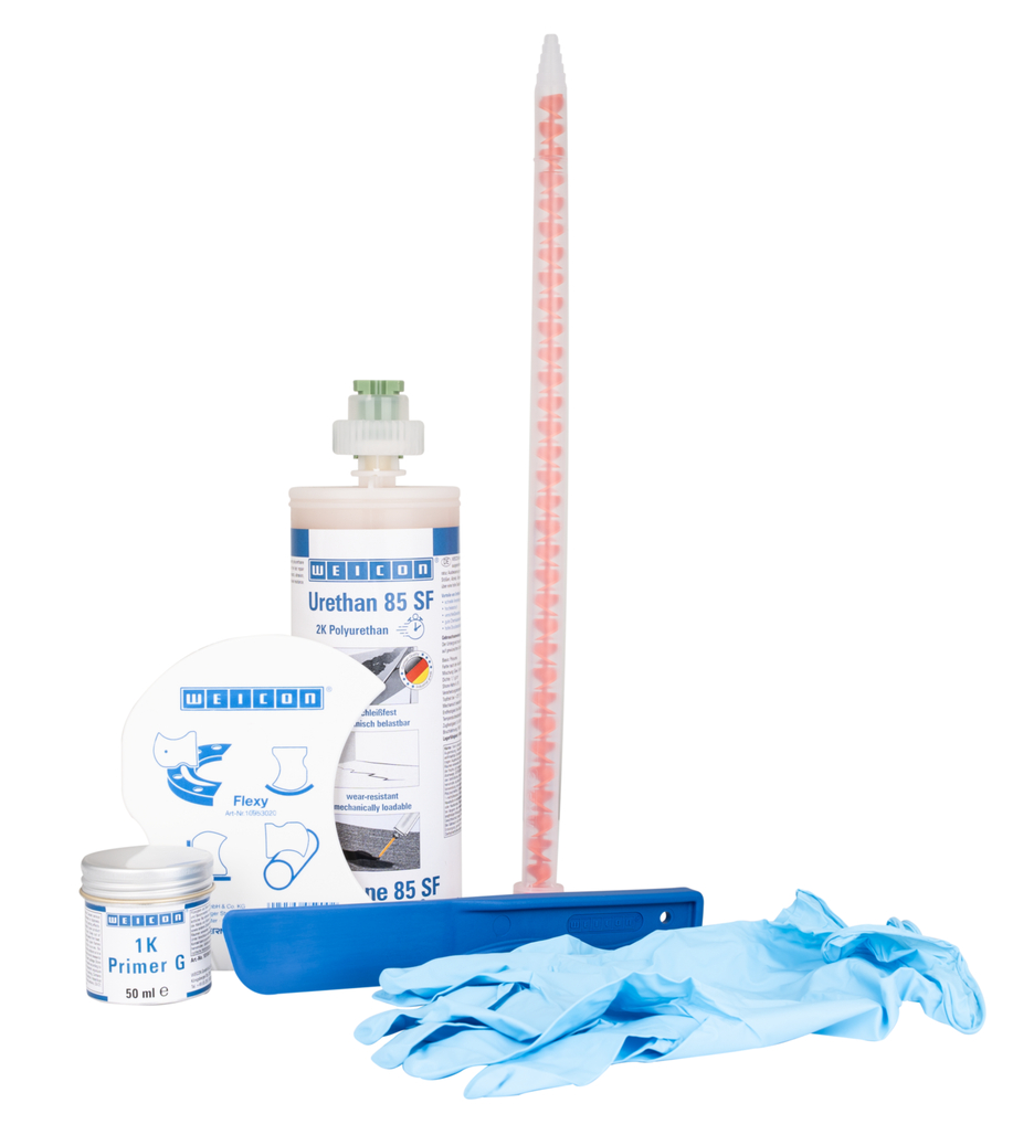 Belt Repair Kit SF | Szybkoutwardzalna polimocznikowa masa naprawcza i powlekająca do powierzchni gumowych, opakowanie robocze Belt Repair Kit SF | Szybkoutwardzalna polimocznikowa masa naprawcza i powlekająca do powierzchni gumowych, opakowanie robocze