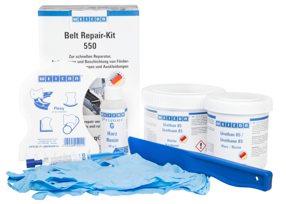 Belt Repair-Kit | Polimocznikowa masa naprawcza i powlekająca do powierzchni gumowych, opakowanie robocze