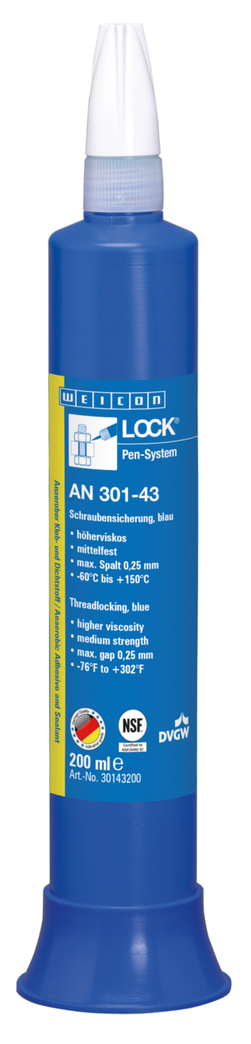 WEICONLOCK® AN 301-43 zabespieczenie śrub | średnia wytrzymałość, z dopuszczeniem do kontaktu z wodą pitną