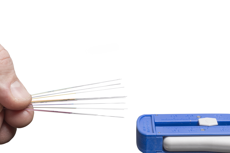 LWL Obcinarka włókien światłowodowych | for stripping fibre optic cables Ø 0,125 mm I precise work due to adjustable length stop from 5 - 45 mm