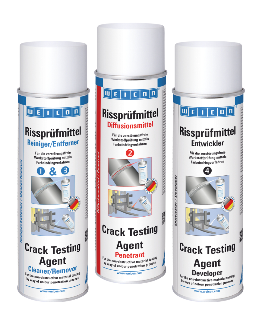 Crack Testing Agent Set | 3-piece set including cleaner, penetrant and developer Crack Testing Agent Set | 3-piece set including cleaner, penetrant and developer