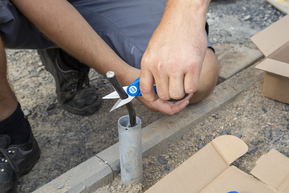 Nożyce do kabli No. 35 | with 2-component handles for more safety incl. stripping and crimping function