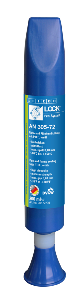 WEICONLOCK® AN 305-72 uszczelnianie rur i kołnierzy (z PTFE) | z PTFE, o średniej wytrzymałości, dopuszczony do kontaktu z wodą pitną