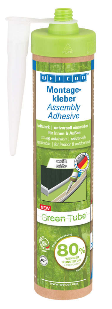 WEICON Green Tube Assembly adhesive | Mocny, uniwersalny klej do użytku wewnętrznego i zewnętrznego