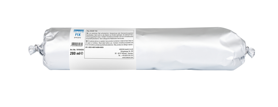 WEICON Green Tube Flex 310 M F1X | Klej i uszczelniacz na bazie MS polimerów o bardzo wysokiej przyczepności początkowej, odporny na temperaturę do 180°C