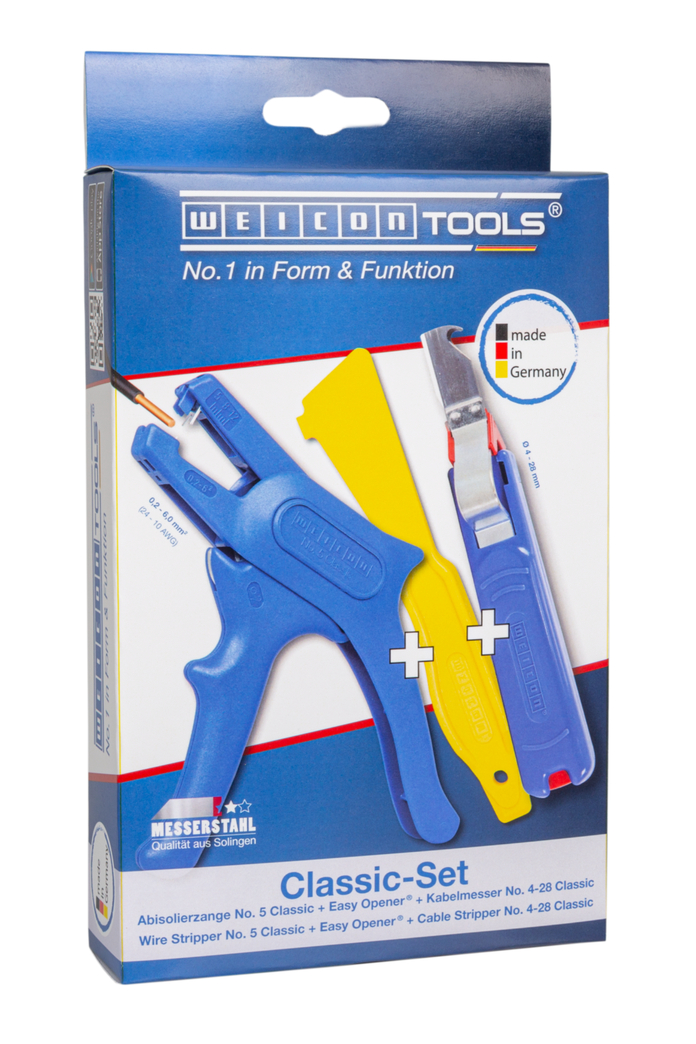 Zestaw Classic Tools | WEICON Classic-Set Tools Wire Stripper No.5, Easy Opener, WEICON Cable Knife      C 4-28