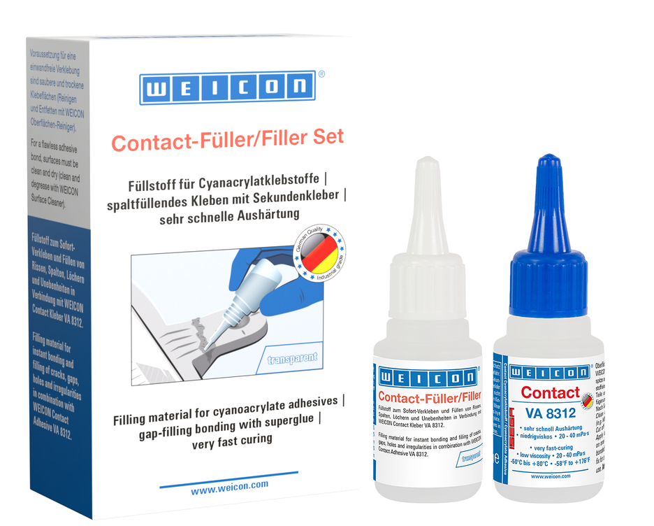 CA-Zestaw wypełniaczy | transparent special filler and cyanoacrylate adhesive Contact VA 8312