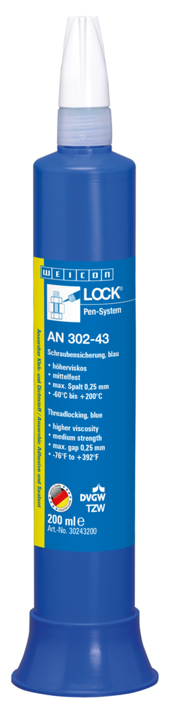 WEICONLOCK® AN 302-43 zabespieczanie śrub | średnia wytrzymałość, wysoka lepkość, dopuszczony do kontaktu z wodą pitną