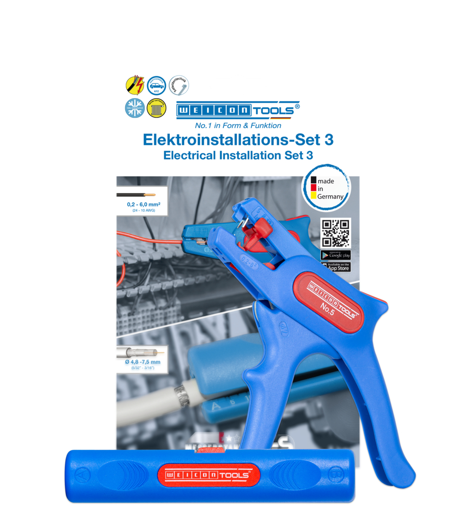 Electrical Installation Set 3 | 2-piece Coax- stripping set incl. wire stripper and coax stripper Electrical Installation Set 3 | 2-piece Coax- stripping set incl. wire stripper and coax stripper