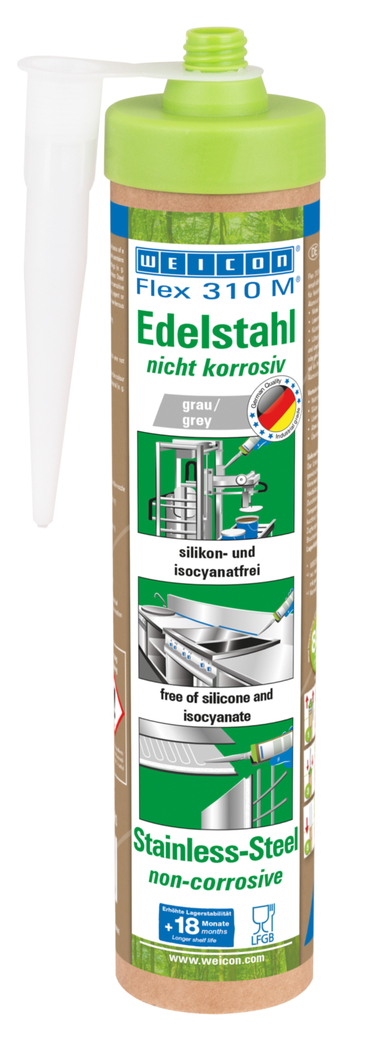 Flex 310 M® Stainless-Steel MS-polimer | Klej i uszczelniacz na bazie polimerów MS o bardzo wysokiej przyczepności początkowej i metalicznym wyglądzie