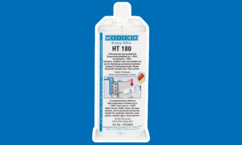 Klej epoksydowy na niebieskim tle