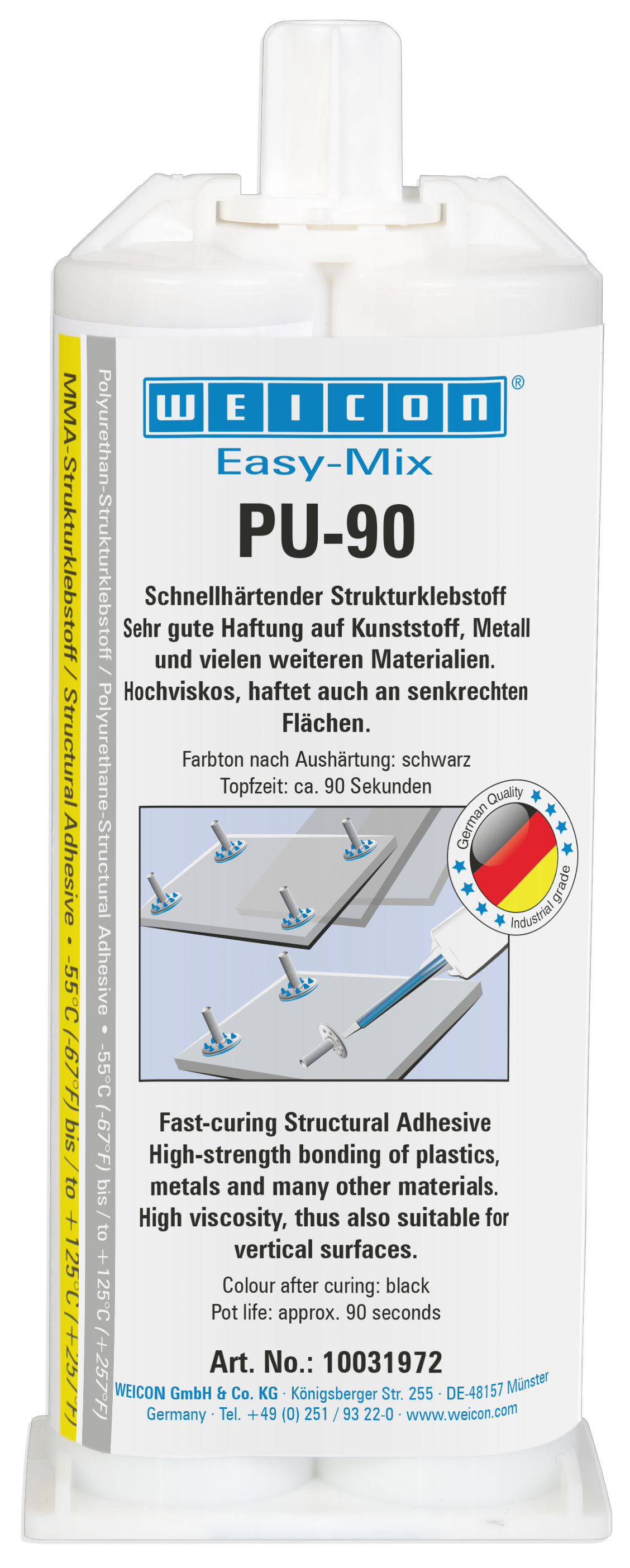 Easy-Mix PU-90 klej strukturalny poliuretan | Klej poliuretanowy, wysoka wytrzymałość, żywotność ok. 90 sekund Easy-Mix PU-90 klej strukturalny poliuretan | Klej poliuretanowy, wysoka wytrzymałość, żywotność ok. 90 sekund