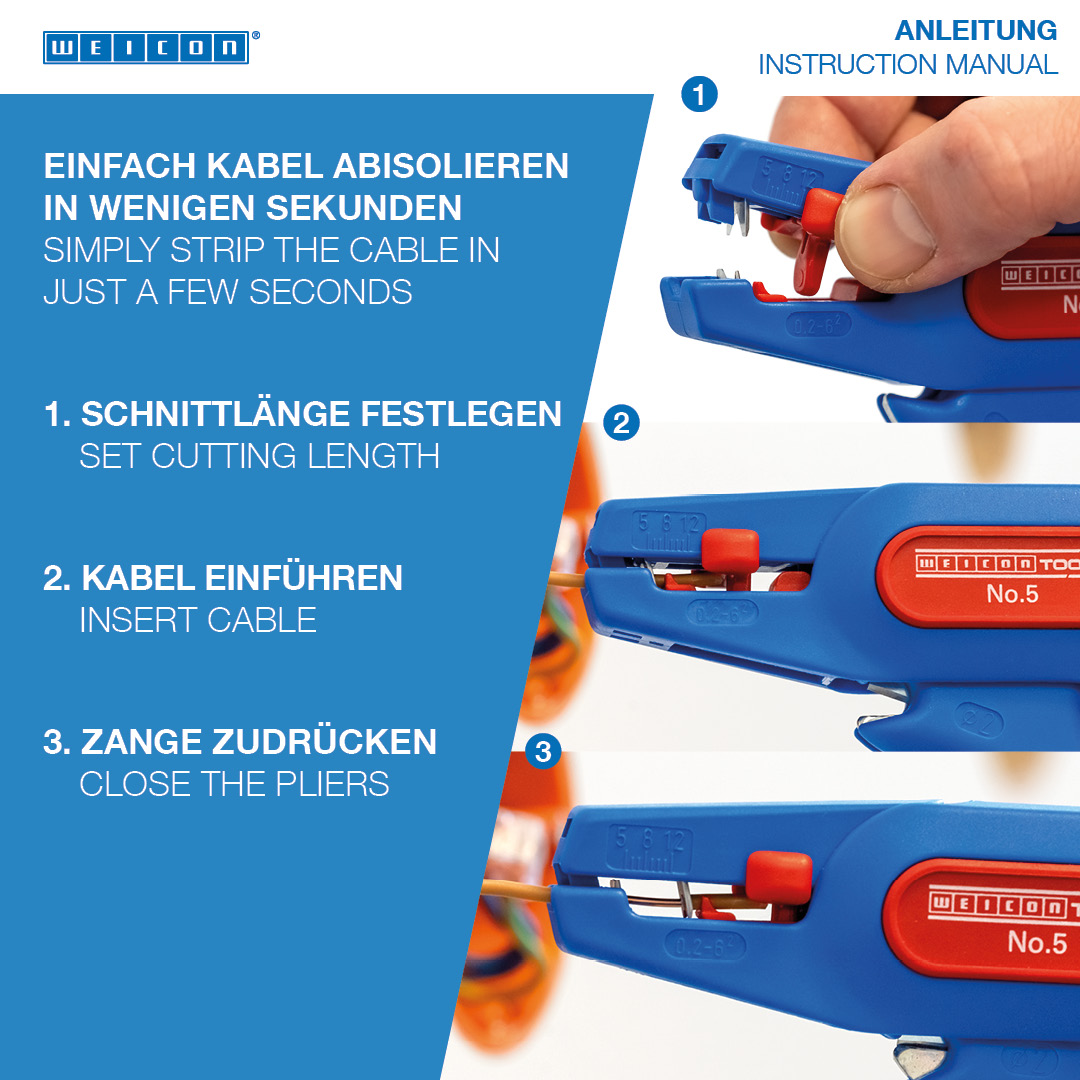 Szczypce Nr 5 | for all common stranded and solid conductors I working range 0,2 - 6,0 mm²