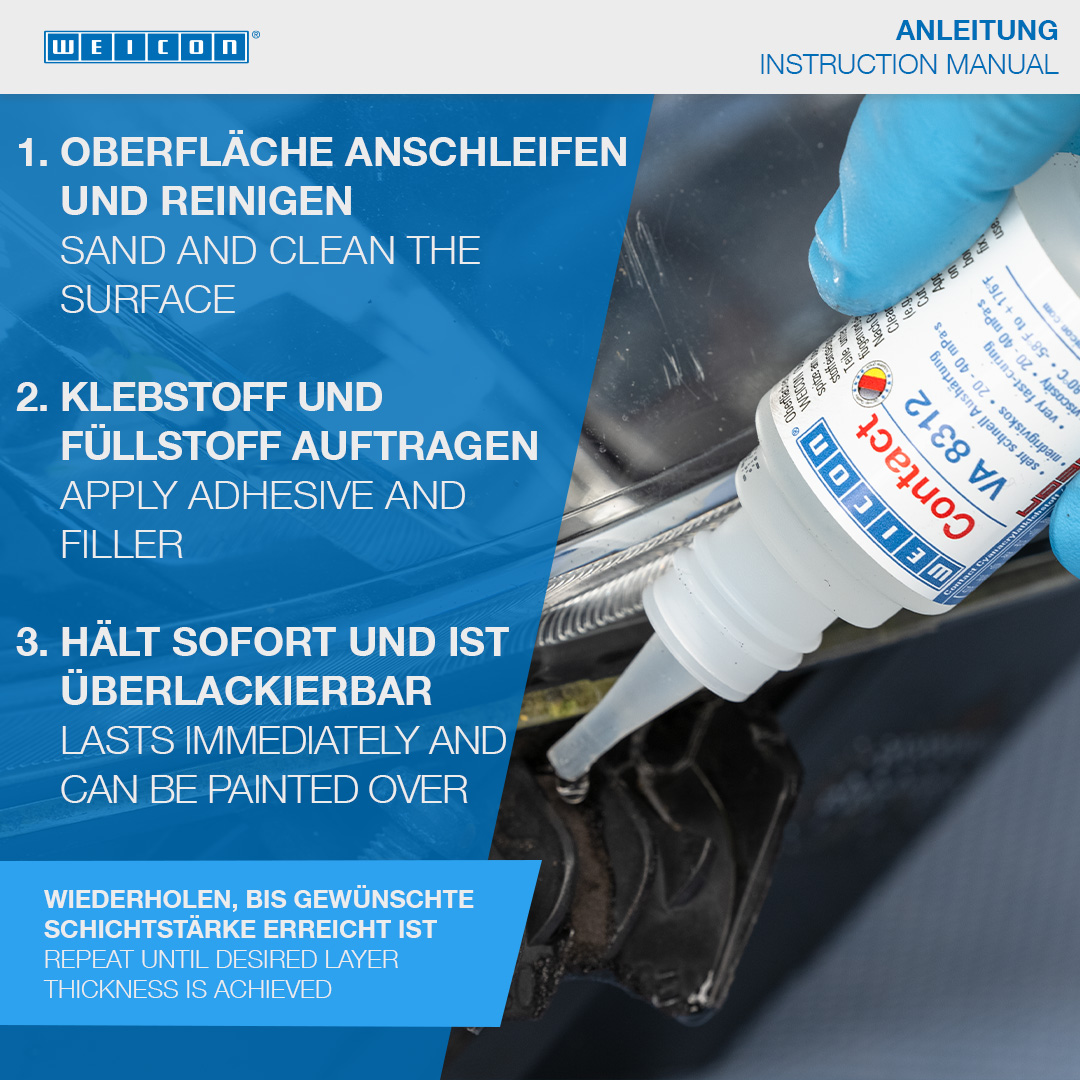 CA-Zestaw wypełniaczy | transparent special filler and cyanoacrylate adhesive Contact VA 8312