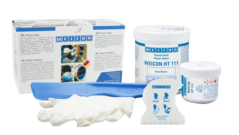 WEICON HT 111 | wypełniony stalą, odporny na wysokie temperatury system żywicy epoksydowej do naprawy i kształtowania
