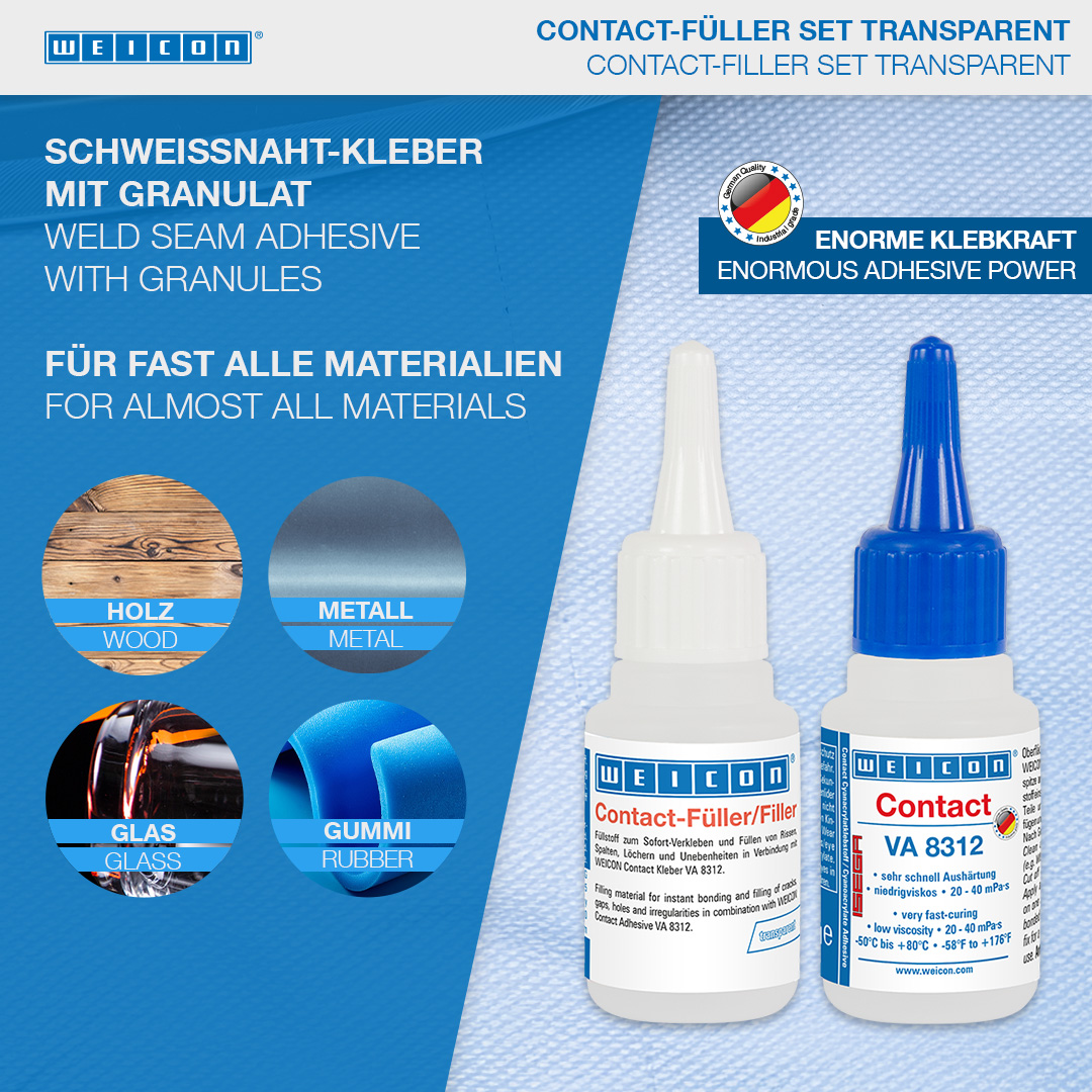CA-Zestaw wypełniaczy | transparent special filler and cyanoacrylate adhesive Contact VA 8312