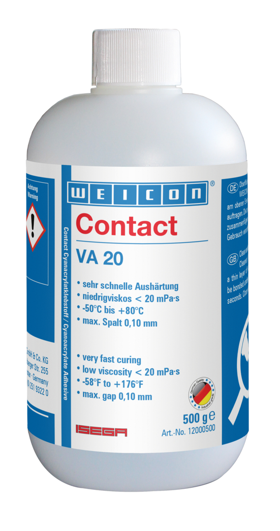 Contact VA 20 klej cyjanoakrylanowy | Klej błyskawiczny dla przemysłu spożywczego oraz tworzyw sztucznych i gumy