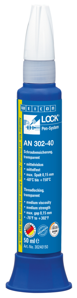 WEICONLOCK® AN 302-40 zabespieczanie śrub | średnia wytrzymałość, z dopuszczeniem DVGW