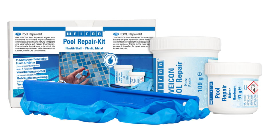 WEICON Pool Repair-Kit | Szybka naprawa, nawet pod wodą WEICON Pool Repair-Kit | Szybka naprawa, nawet pod wodą