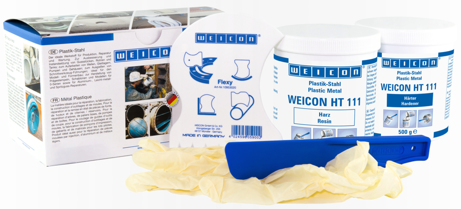 WEICON HT 111 | wypełniony stalą, odporny na wysokie temperatury system żywicy epoksydowej do naprawy i kształtowania