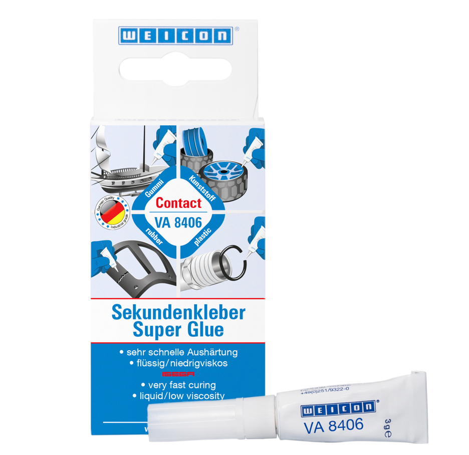 Contact VA 8406 klej cyjanoakrylanowy | Klej błyskawiczny do szybkich mocowań i klejenia Contact VA 8406 klej cyjanoakrylanowy | Klej błyskawiczny do szybkich mocowań i klejenia