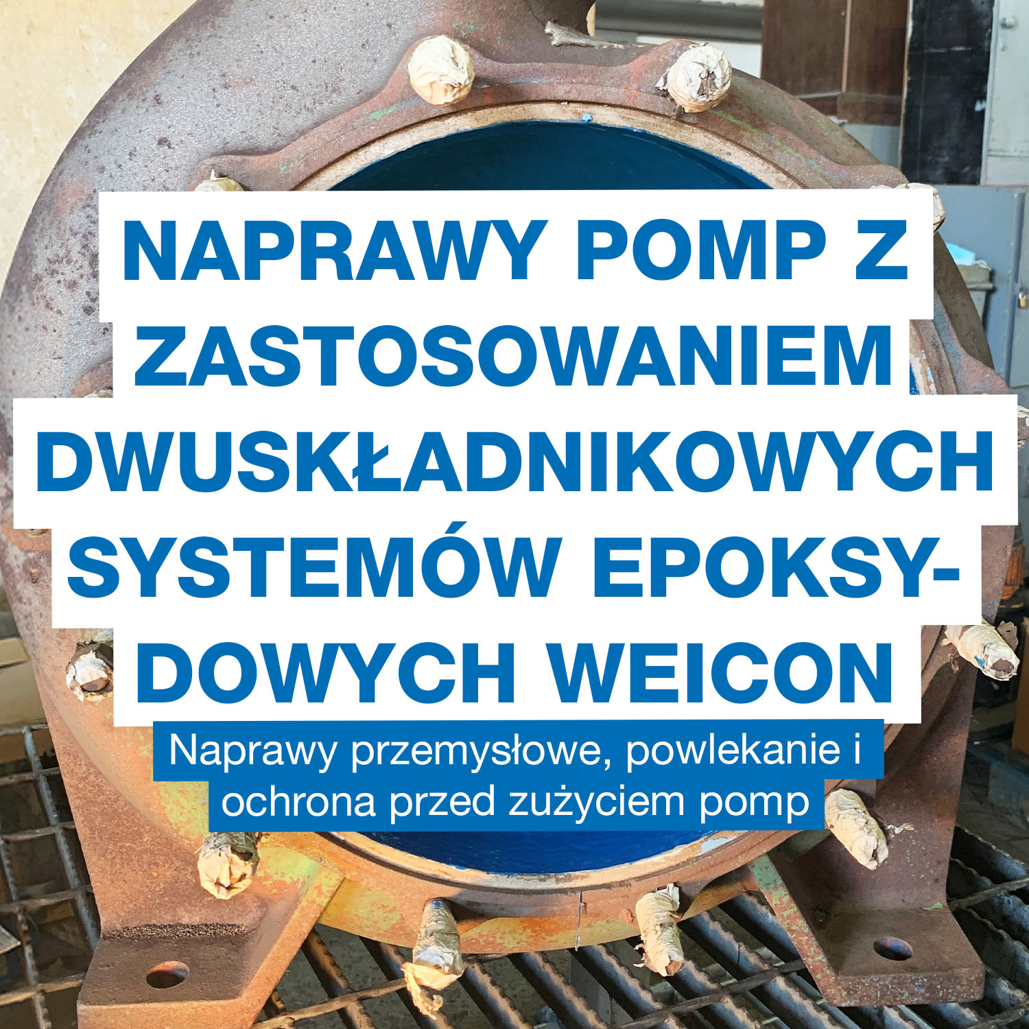 industrial pump, pump housing, metal rust, valve flange, blue interior