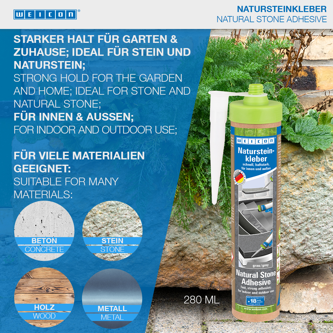 WEICON Natural Stone Adhesive | do montażu kamienia naturalnego, kamienia i ceramiki