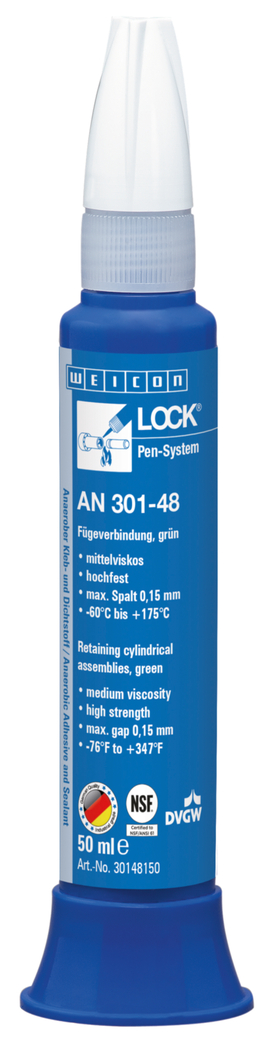 WEICONLOCK® AN 301-48 Mocowanie łożysk, wałów i tulei | Wysoka wytrzymałość, z dopuszczeniem do kontaktu z wodą pitną