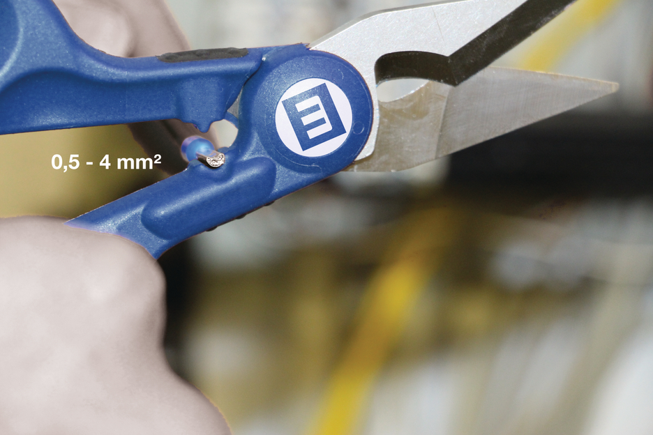 Nożyce do kabli No. 35 | with 2-component handles for more safety incl. stripping and crimping function