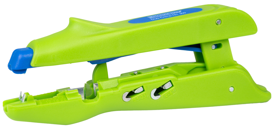 Duo-Crimp No. 300 Green Line | Narzędzia do zdejmowania izolacji, wykonane w 97% z surowców odnawialnych, do zdejmowania izolacji i zaciskania, zakres pracy 0,5 mm² – 6,0 mm²