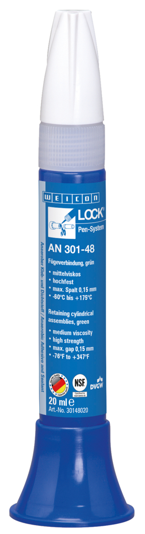 WEICONLOCK® AN 301-48 Mocowanie łożysk, wałów i tulei | Wysoka wytrzymałość, z dopuszczeniem do kontaktu z wodą pitną