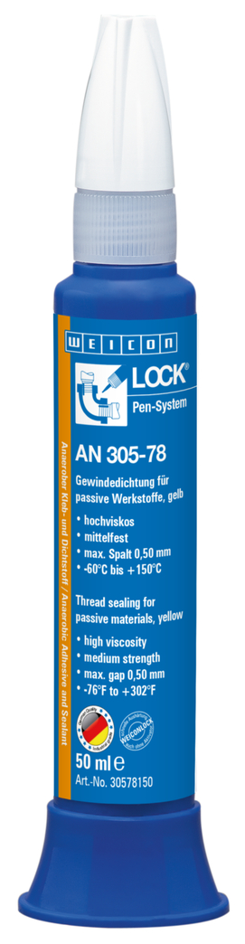 WEICONLOCK® AN 305-78 uszczelnianie rur i gwintów z materiałów pasywnych | do materiałów pasywnych, o średniej wytrzymałości, z dopuszczeniem do kontaktu z wodą pitną