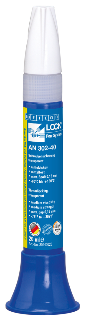 WEICONLOCK® AN 302-40 zabespieczenie śrub | średnia wytrzymałość, z dopuszczeniem DVGW