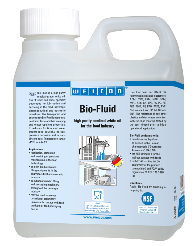 Bio-Fluid | Olej smarujący i konserwujący dla sektora spożywczego NSF H1